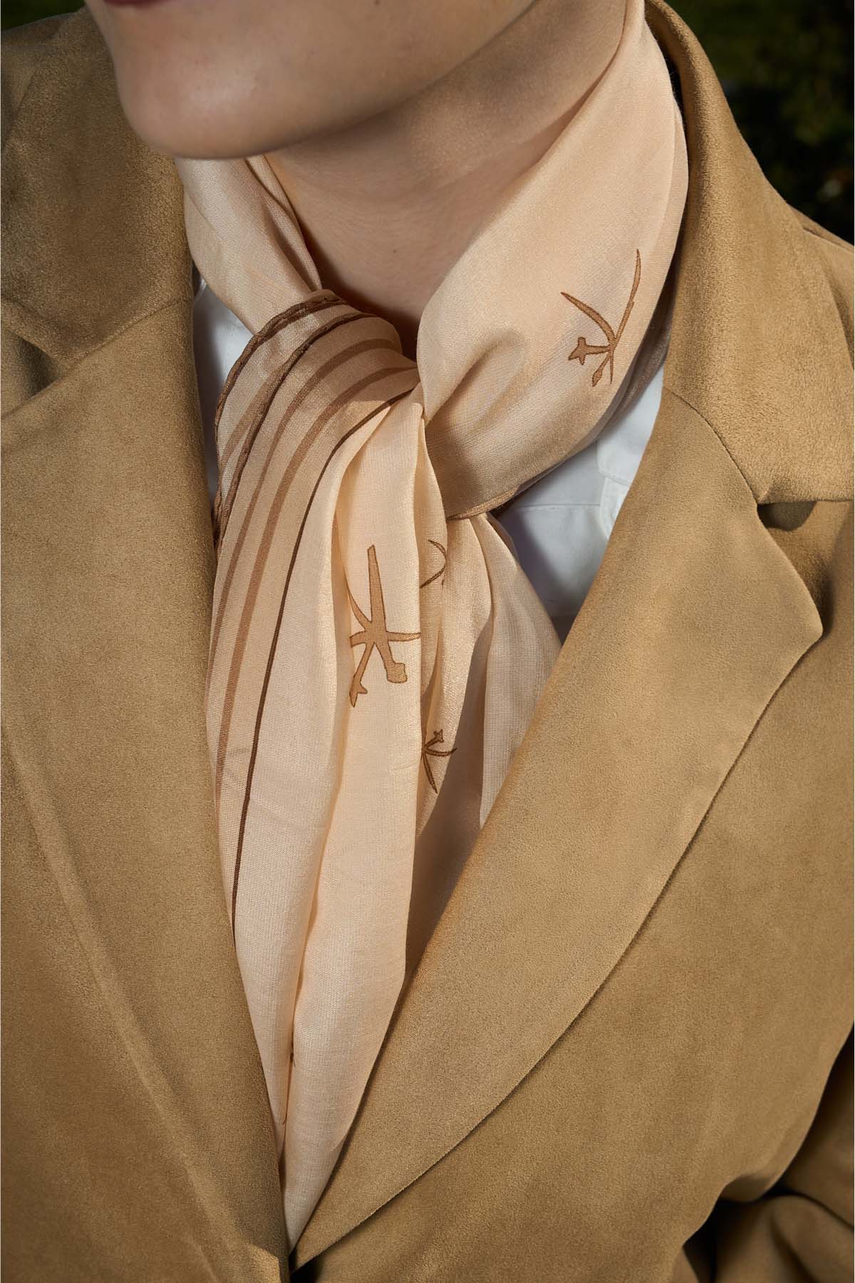 Kehva Krem/Bej Mühür Şal