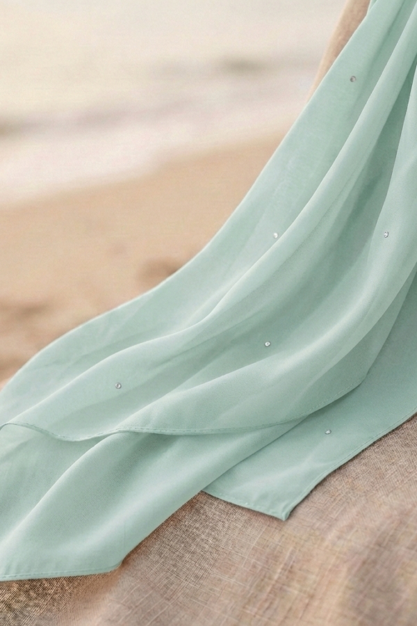 Kehva Mint Yeşili Mihver Tezyin Şal