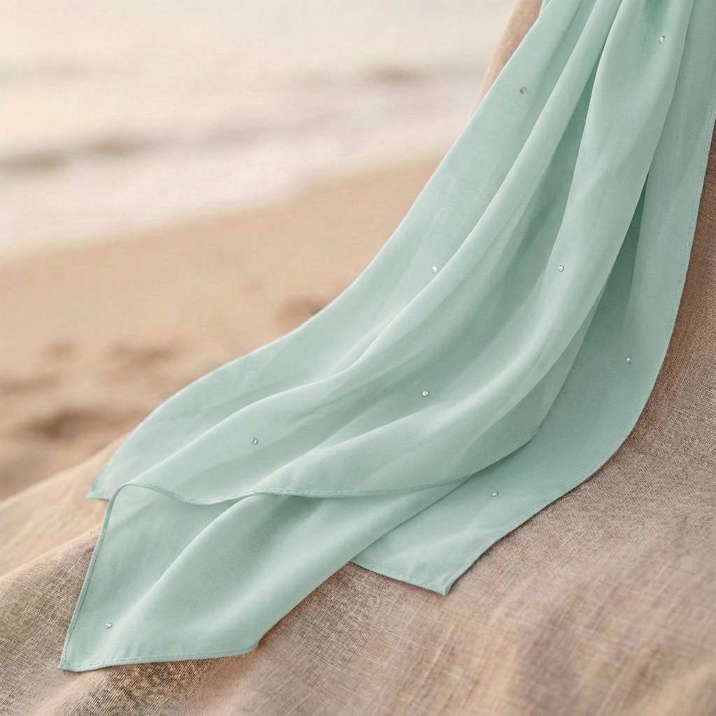 Kehva Mint Yeşili Mihver Tezyin Şal