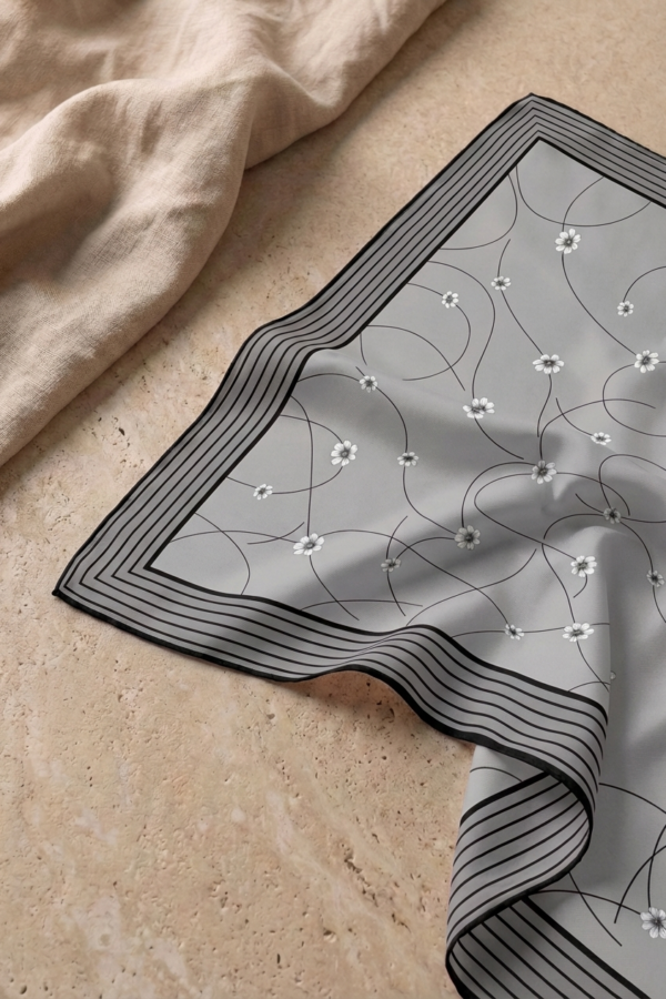 Kehva Gri/Siyah Seyr Eşarp