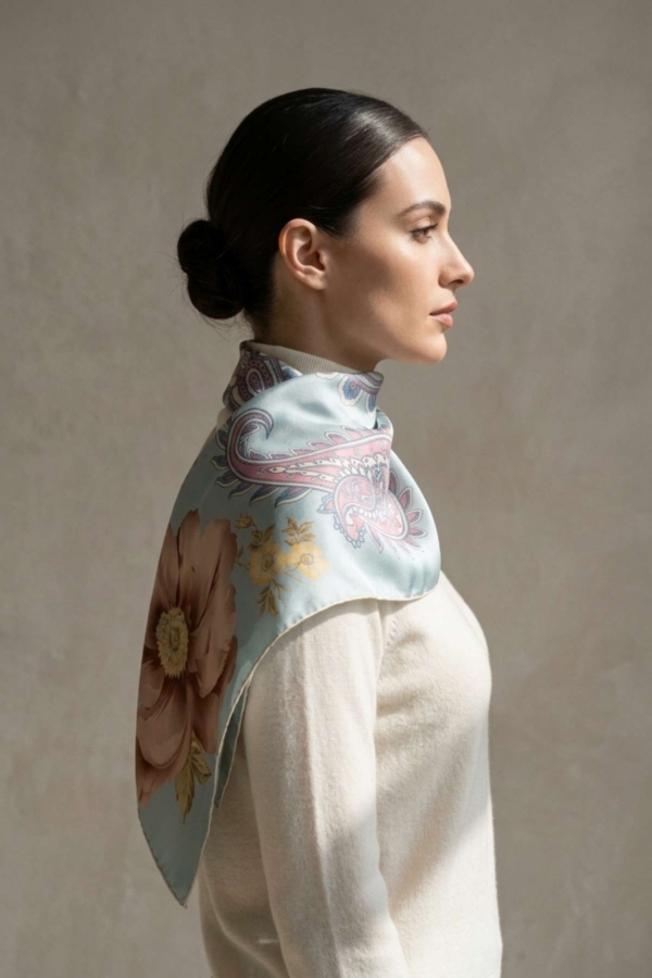 Kehva Mint Paisley Hale Eşarp